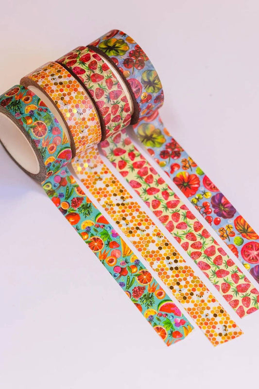 Katie Daisy – Set de 4 Washi Tapes Marché Fermier