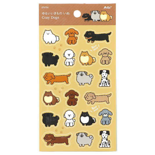 Stickers Yurukawa Animals – planche décorative - chien et chat
