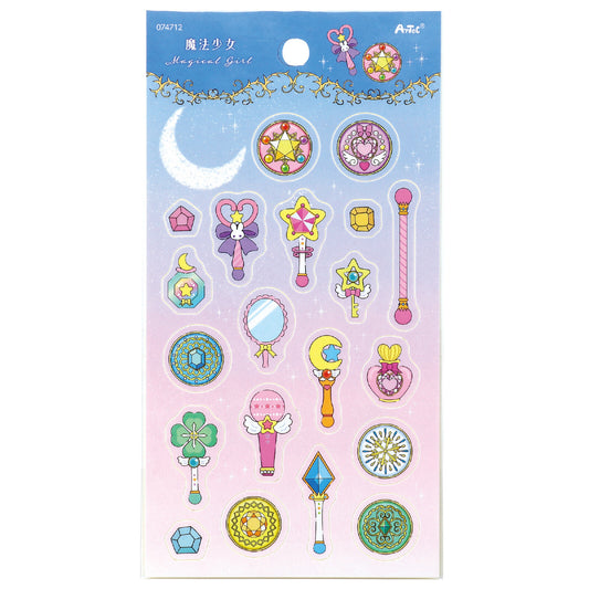 Stickers Magical Girl – planche décorative scintillante