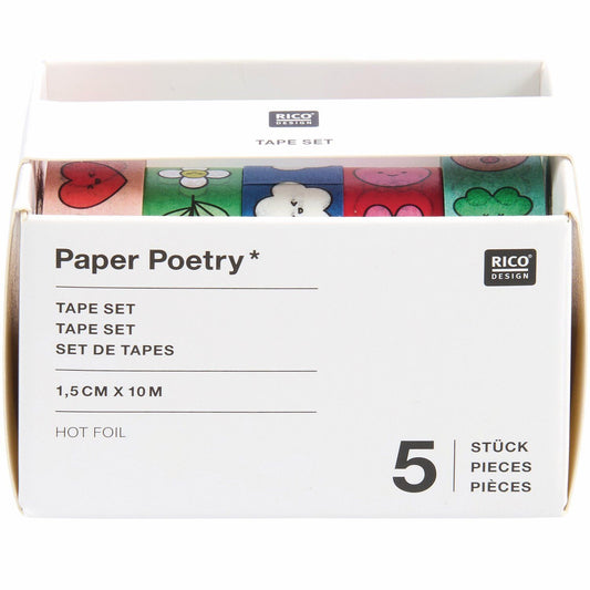 Paper Poetry – Set de 5 Washi Tapes Chingu