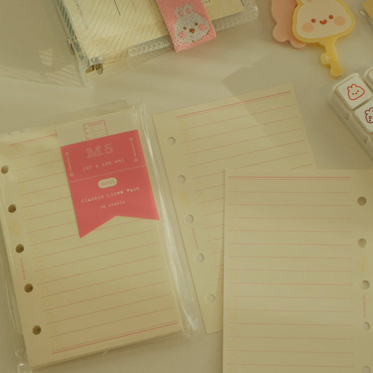 Classeur à anneaux Bunny – Format Micro 5 (M5) & accessoires (recharges + Bande élastique)