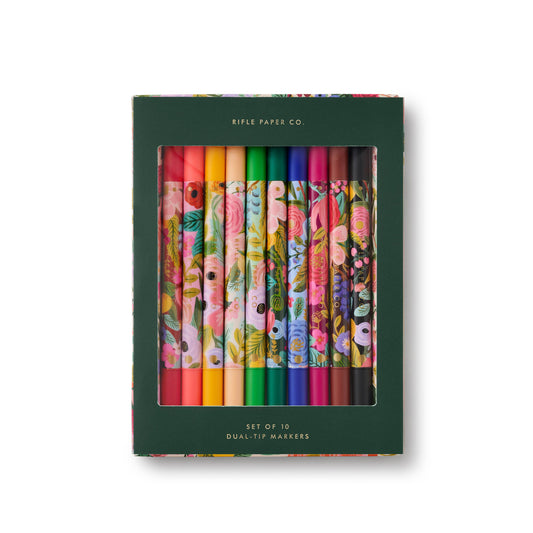 Set de 10 marqueurs double pointe – Garden Party - Rifle Paper