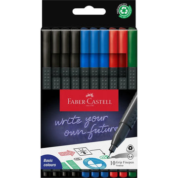 Feutres Grip Finepen – Étui de 10 – Office – Faber-Castell