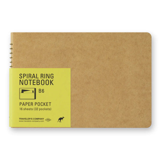 Spiral ring notebook - B6 - Paper pocket - Kangourou