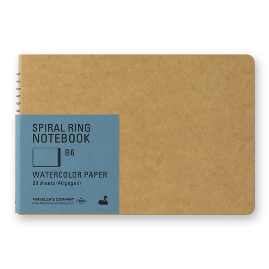 Spiral ring notebook - B6 - Watercolor Paper - Cygne