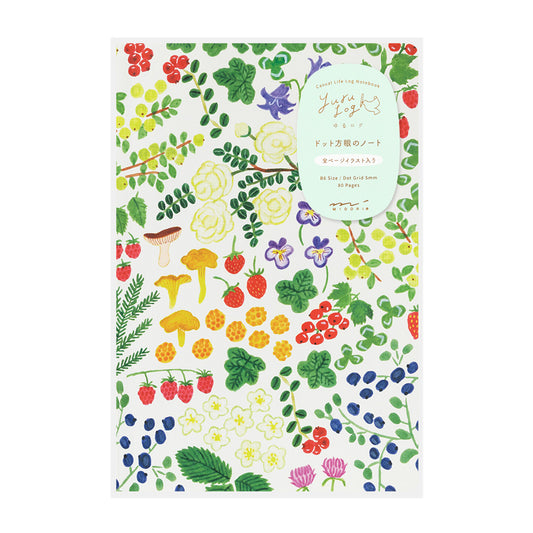 carnet-dot-illustre-b6-vegetal-yuru-journal-midori vue 1