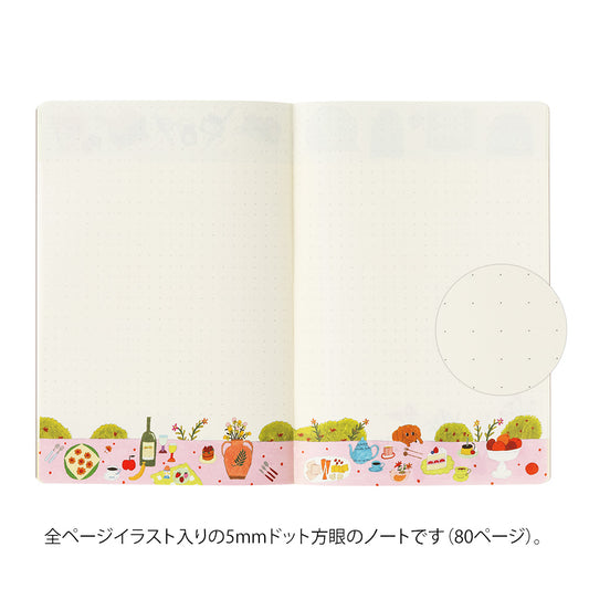 carnet-dot-illustre-b6-la-vie-yuru-journal-midori vue 2