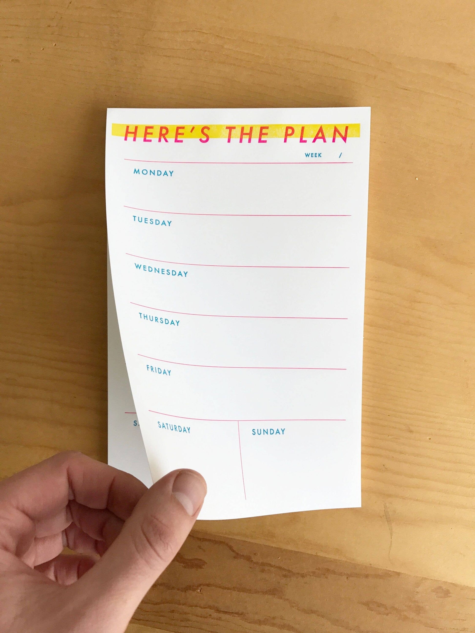 Bloc note liste semaine a faire to do list

