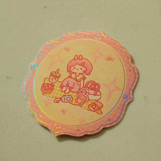 Sticker holographique “Picnic Girl” – 2jingis2jing