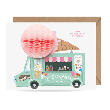 Carte anniversaire pop up camion crème glacée Inklings paperie
