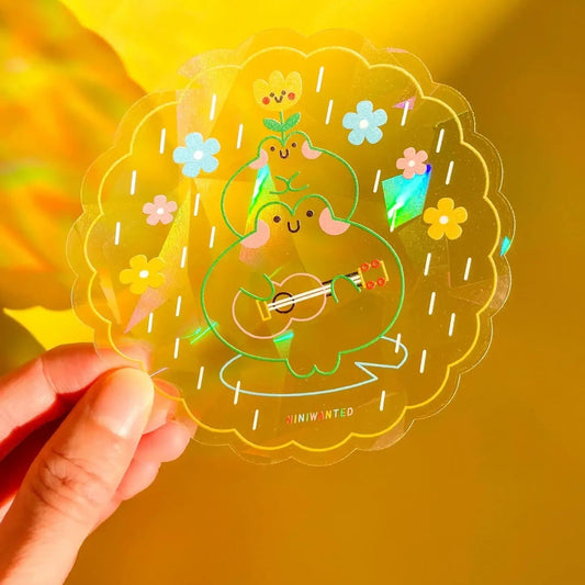 Suncatcher - Sticker Arc en ciel - Frogs ukulele - NinieWanted