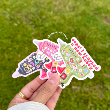 Stickers « Encore un nouveau hobby » – Pistolets à colle | Bonita Crafty Shop