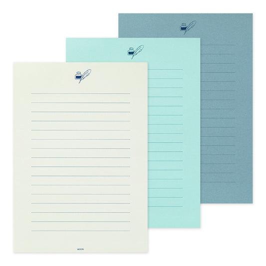 Bloc Papier à lettres Bleu 3 couleurs