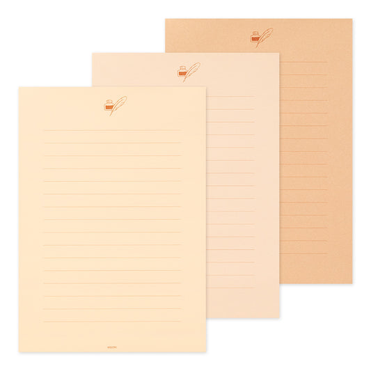 Bloc Papier à lettres Marron 3 couleurs