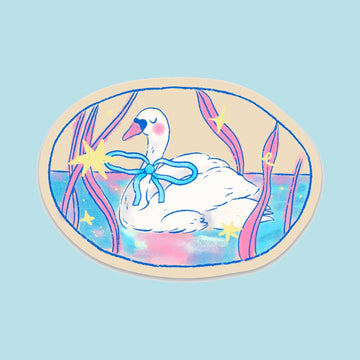 Sticker Cygne Rêveur – Bloemkolie