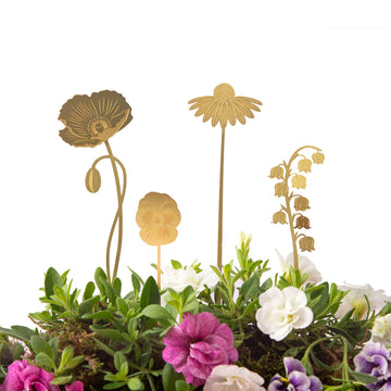 jardin-de-fleurs-en-laiton-decoration-dinterieur-doree-fleurs-en-metal vue 1