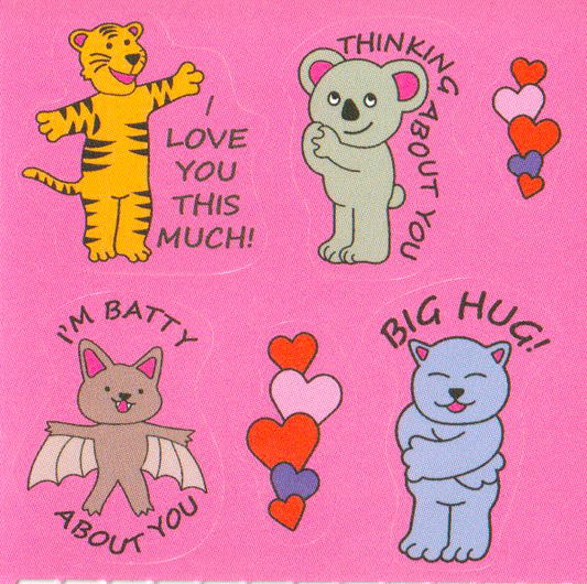 Stickers sur le rouleau - Animaux amoureux, ambiance rétro - Sticker garden