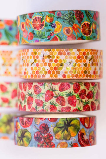 Katie Daisy – Set de 4 Washi Tapes Marché Fermier