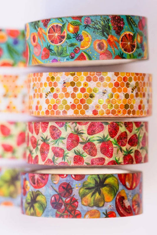 Katie Daisy – Set de 4 Washi Tapes Marché Fermier