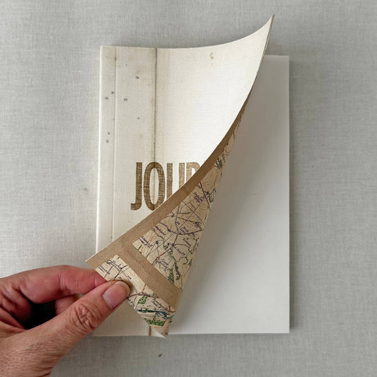 Journal de voyage vintage – Multi-papiers & pochettes à souvenirs – Dorure or – Sukie
