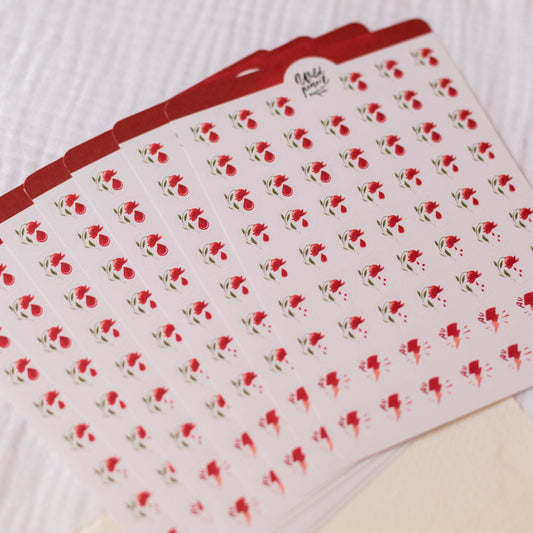 Planche de stickers pour agenda – Menstruations – Wild Pencil Studio