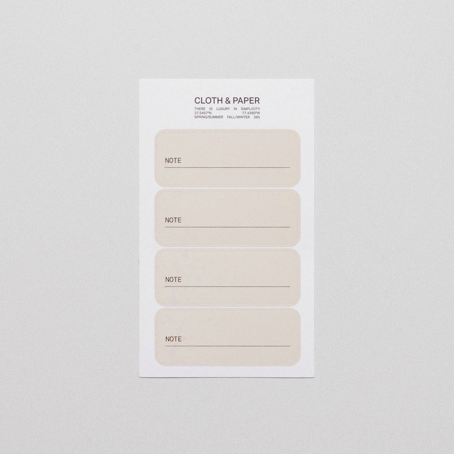 Cloth & Paper – Autocollants de planificateur d’étiquettes note