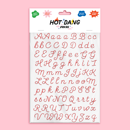 Patch thermocollant Hot Dang Press Alphabet brodé rouge
