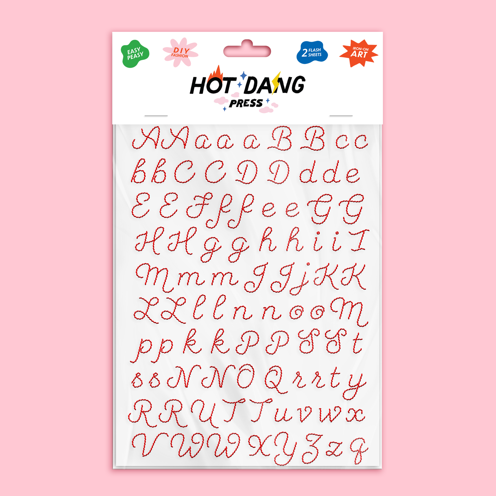Patch thermocollant Hot Dang Press Alphabet brodé rouge
