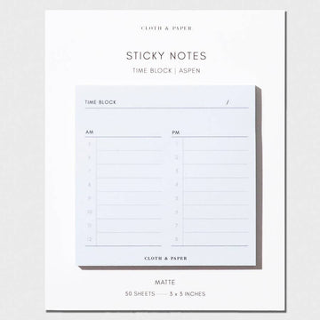 Cloth & Paper – Bloc-notes autocollant "Time Block"