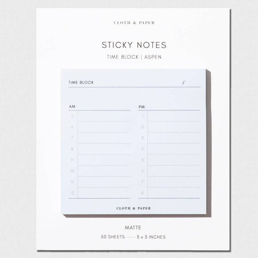 Cloth & Paper – Bloc-notes autocollant "Time Block"