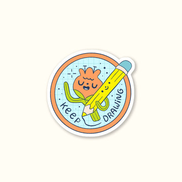 Sticker vinyle – Petit crayon fatigué - Message mignon de motivation pour artiste - Ivna Lins