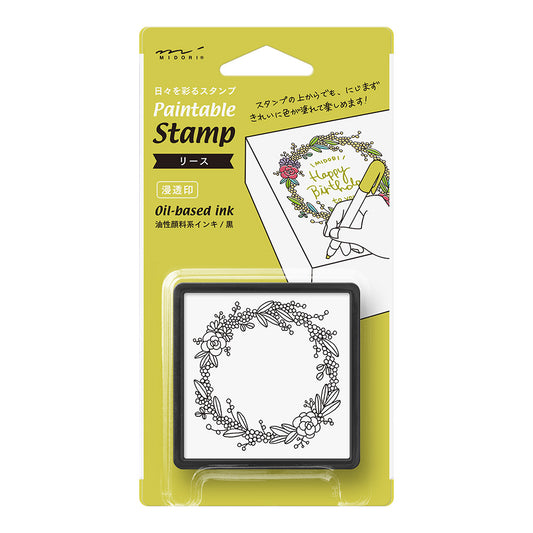tampon-couronne-de-fleur-pre-encre vue 1