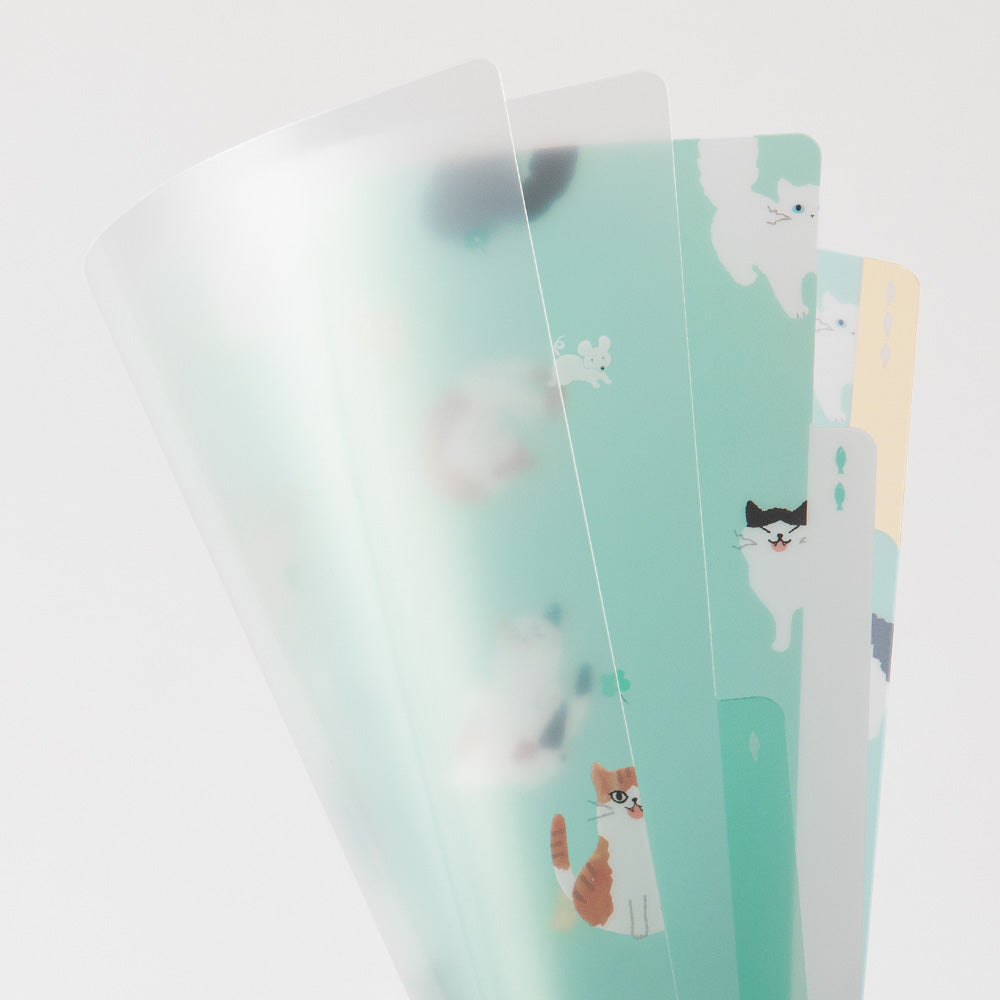 Pochettes / chemises à onglets Midori A5 onglets chats