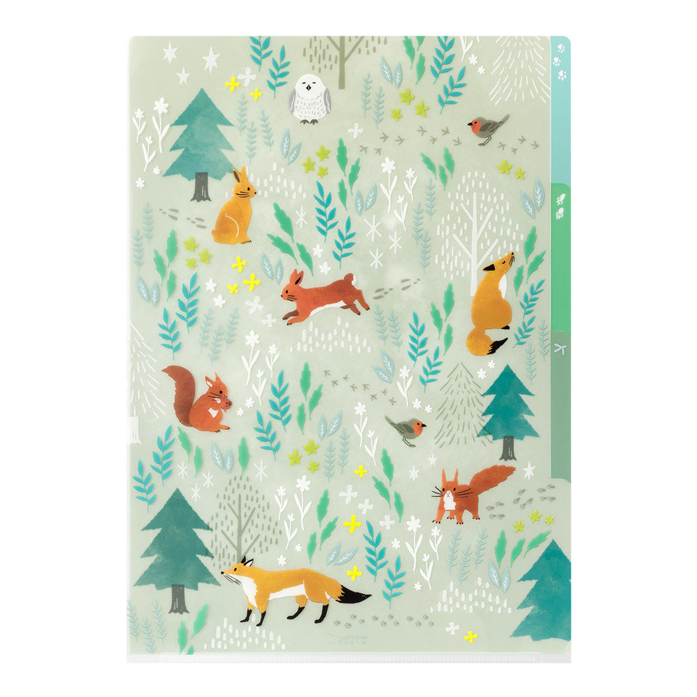 Pochettes / chemises à onglets Midori A4 forêts devant