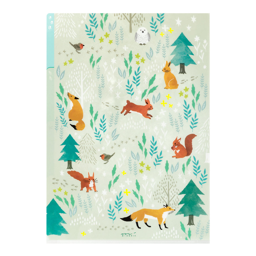 Pochettes / chemises à onglets Midori A4 forêt