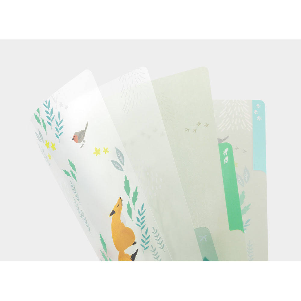 Pochettes / chemises à onglets Midori A4 forêt onglets