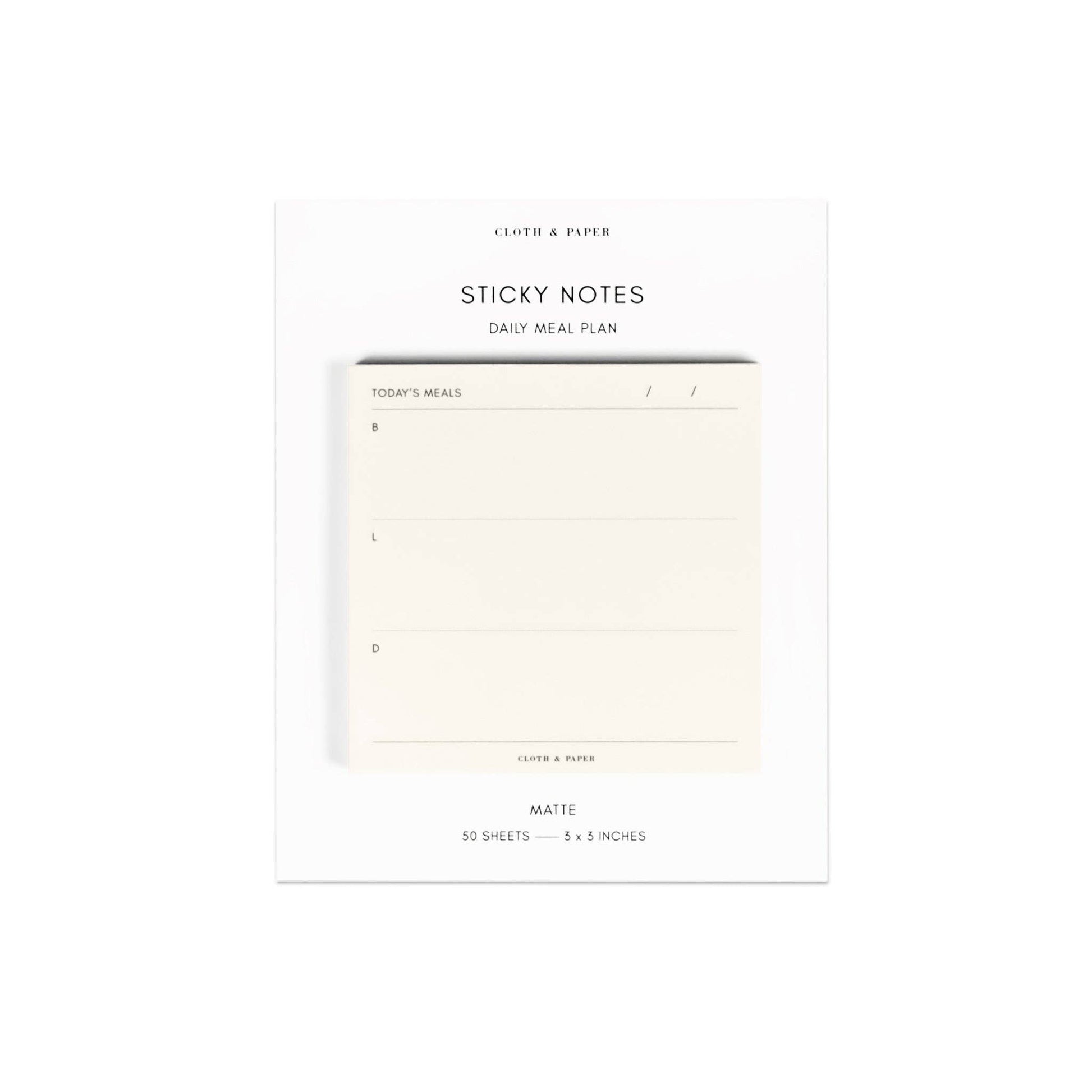 Cloth & Paper – Notes autocollantes "Today's Meals" 1