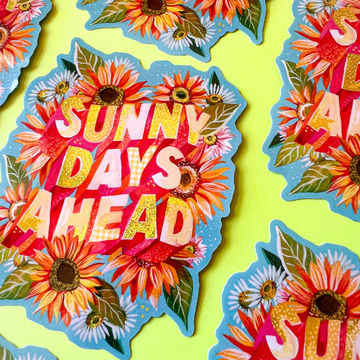 Sticker pailleté Katie Daisy – Sunny Days Ahead