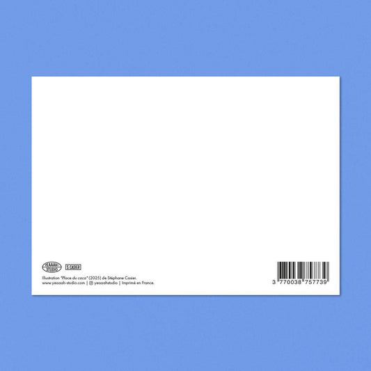 Carte postale  "Place du caca" - A6 - Yeaaah! Studio