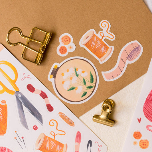 Planche de stickers en papier – Couture | Wild Pencil Studio