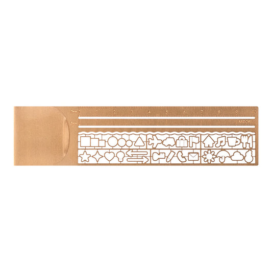 Règle Normographe – motifs décoratifs - Cuivre