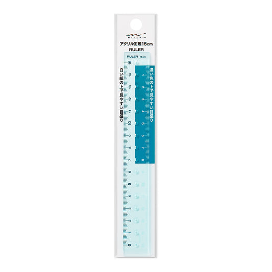 Règle transparente bleu - 15 cm