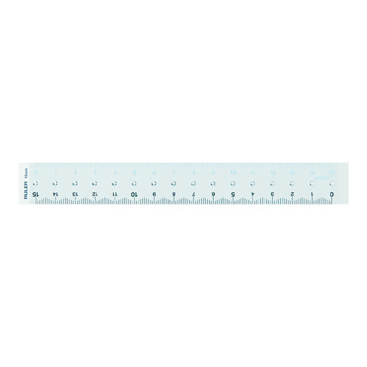 Règle transparente bleu - 15 cm
