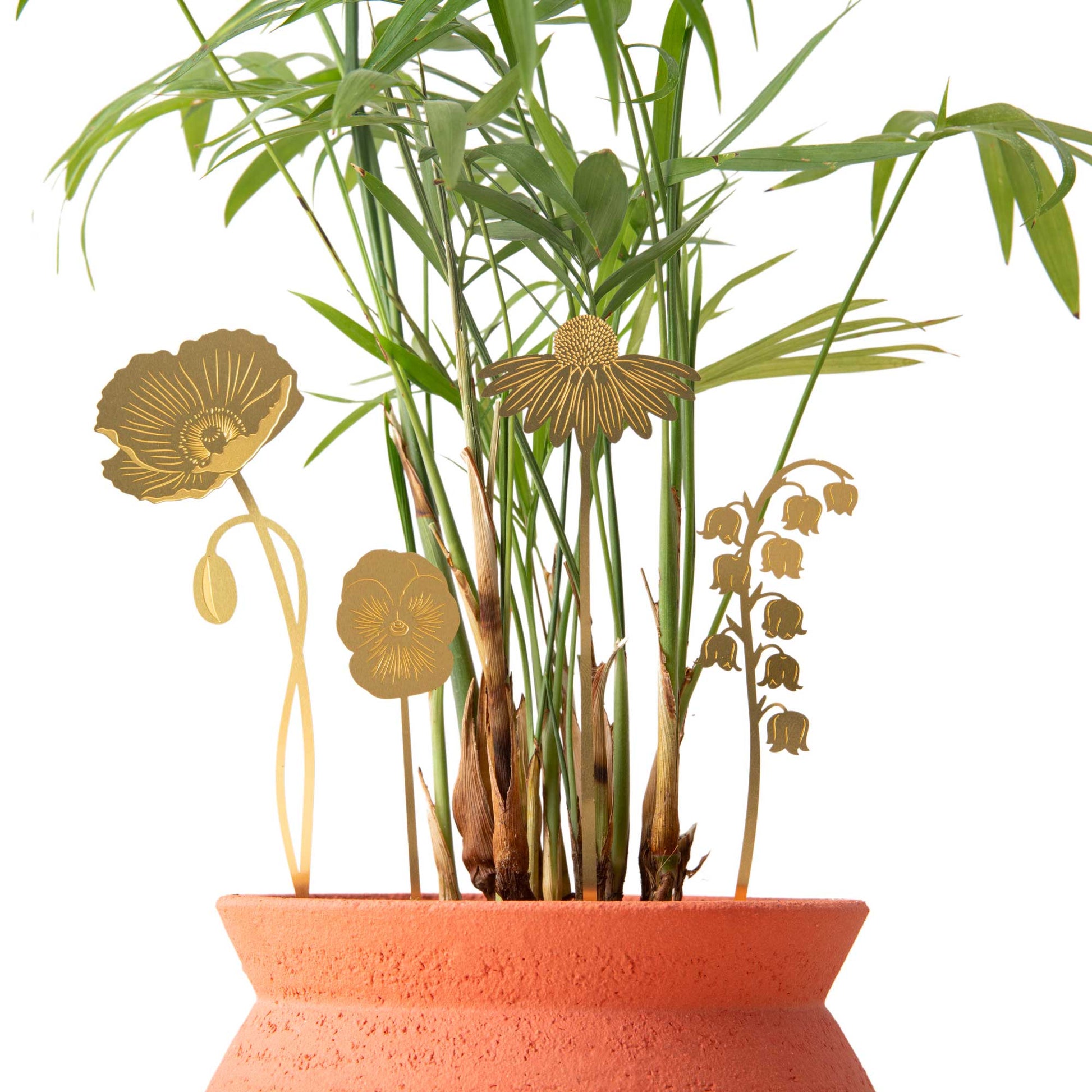 jardin-de-fleurs-en-laiton-decoration-dinterieur-doree-fleurs-en-metal vue 3