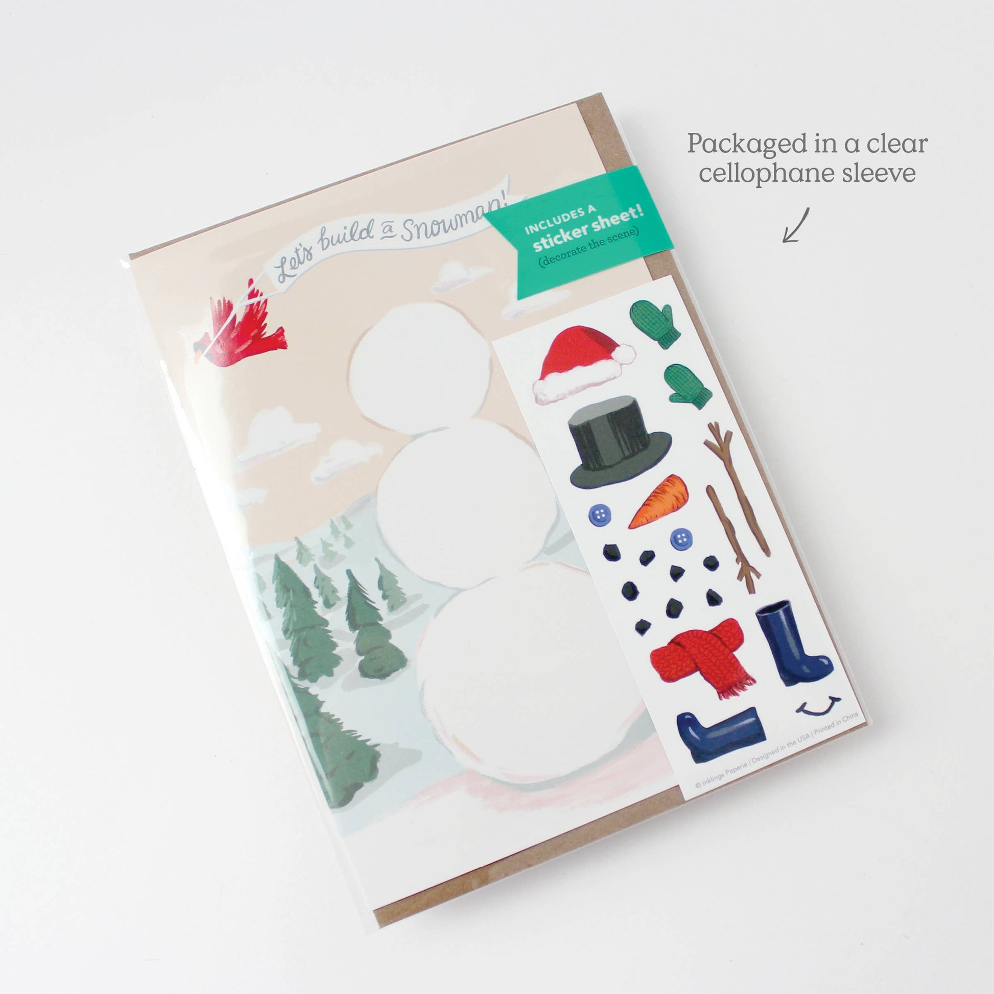 carte-scene-autocollant-construis-un-bonhomme-de-neige vue 2