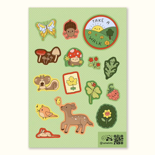 Planche de stickers – Aventures en forêt – Ivna Lins