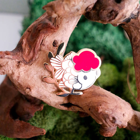 Pin's en émail Poisson rouge fantaisie – Red Cap Oranda – Thousand Skies