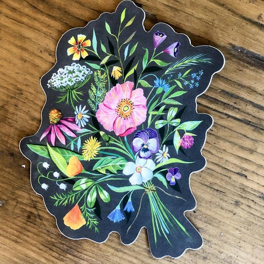 Katie Daisy – Sticker stratifié mat Bouquet