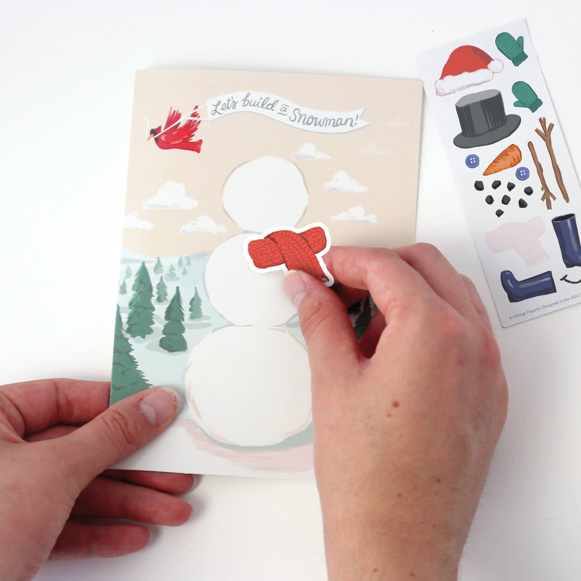 carte-scene-autocollant-construis-un-bonhomme-de-neige vue 5