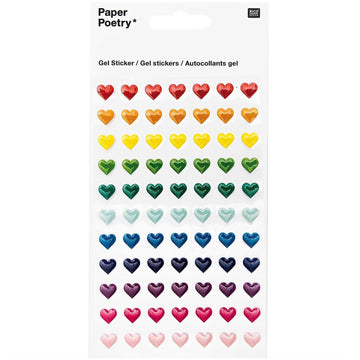 Paper Poetry – Stickers Gel Cœurs Multicolores
